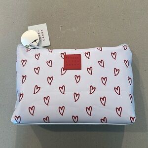 tender love + carry red hearts toiletry/cosmetic bag